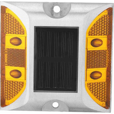 Borne lumineuse extérieure en aluminium moulé, alimentée à l'énergie solaire, pour allée ou chemin. (1/5)