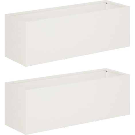 Cache-pot de jardin 2 pc Blanc 60 x 20 x 20 cm vidaXL