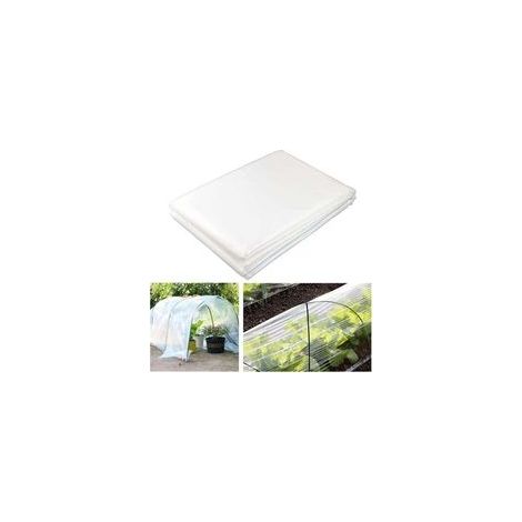 1 pièce de bâche de serre en polyéthylène blanc (2x4m), film de bâche en plastique transparent extra épais pour la protection des serres de plantes de jardin (1/4)