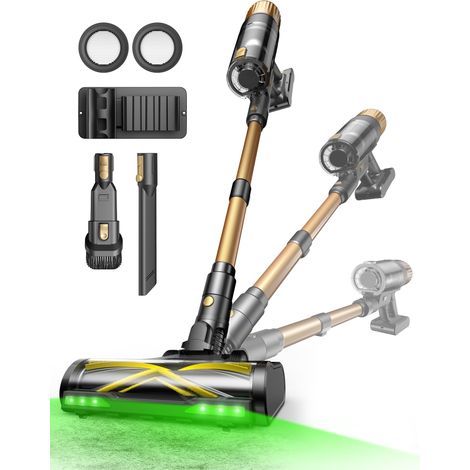 Aspirateur Balai sans Fil, 50Kpa/65Min Aspirateur sans Fil Puissant, Tige Télescopique Réglable, Design Autoportant, Détection, Idéal pour Sols Durs, Poils d'animaux (1/5)