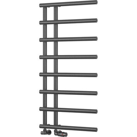 Reina Matera Heated Towel Rail 998mm H x 500mm W Brushed Gun Metal (1/2)