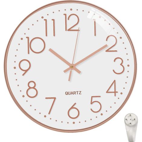 Digitale Wanduhr, 30 cm (12 Zoll), große, geräuschlose Quarzuhr (kein Ticken), ideal für Küche, Zuhause, Wohnzimmer, Schlafzimmer, Schule oder Büro.
