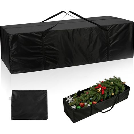 Sac de Rangement pour Coussins, Oxford Housse de Rangement de Coussin Imperméable, Noir Housse Coussin Salon de Jardin Exterieur avec Poignée -173x76x51cm (1/5)