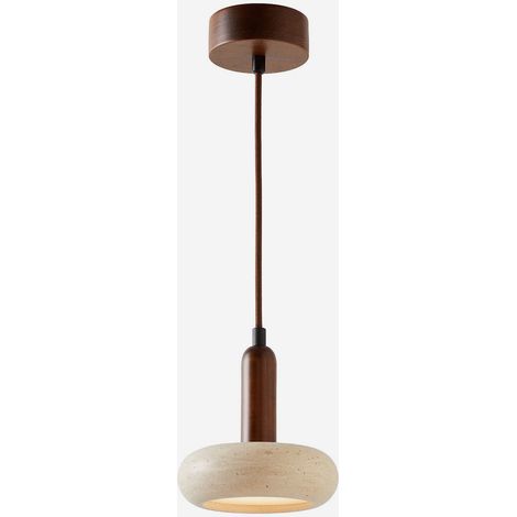 Schwarze LED Pendelleuchte aus Travertin, höhenverstellbar Worm (1/5)