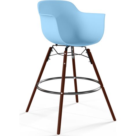 Bar Stool - Scandinavian Design - Dark Wood Legs - Nordika Light blue (1/5)