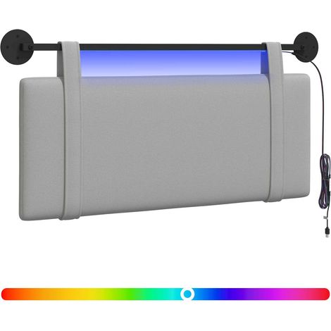 Maison Exclusive - Testiera sospesa Con luce LED Grigio Nuvola Tessuto