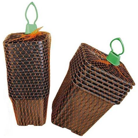 Lot de 20 pots horticoles carrés 7x7cm – Avec trous de drainage – Pour semis de graines – En plastique thermoformé – Nature