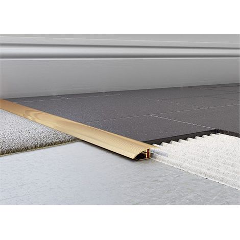 Tileasy Gold 40mm x 900mm Aluminium Adjustable Floor Transition Carpet to Tile Trim - AFTG