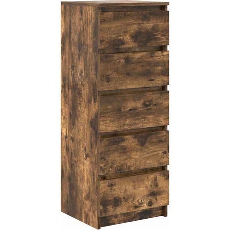 vidaXL Credenza con Cassetti Rovere Fumo 37,5x35x99 cm in Truciolato