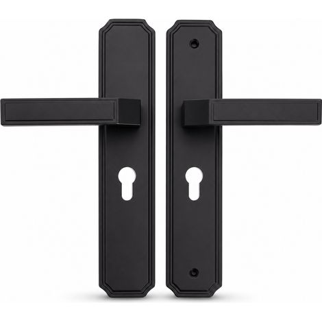 Door Handle with Lock without Drilling Interior Black 180 mm (1/5)