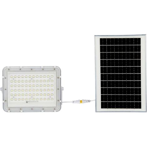 V-TAC VT-120W 7844 Projecteur d'éclairage LED, Panneau solaire 15 W blanc neutre blanc