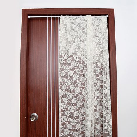 Barre de rideau de douche télescopique extensible à ressort pour salle de bain, 55-90 cm (1/5)