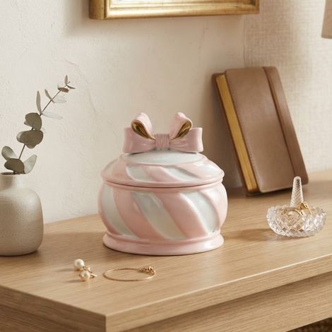 Resin Bow Candy Cane Trinket Box (1/2)