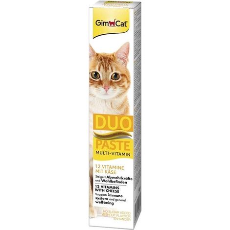 GimCat  Duo de pâtes 50 g - Fromage + 12 vitamines 50 g (1/2)
