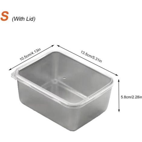 Plat à four 13.5-10.5-5.8cm avec couvercle-Plat de rangement à cuisine-Passe au lave-vaisselle-cuisson et refroidissement (1/4)