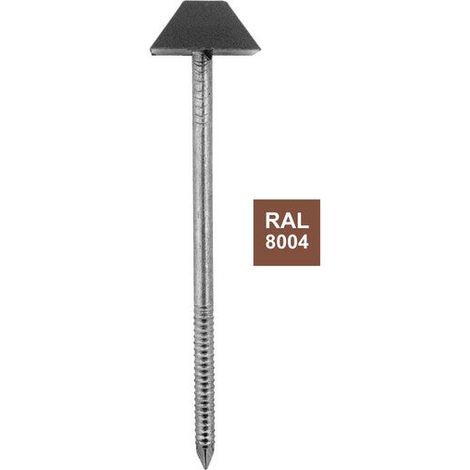 Lot De 100 Pointes Annelées, Bol-Fixations Tête Diamant Brique, 3.1 X 70 Mm