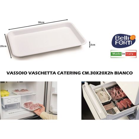 Vaschetta in plastica multiuso catering bianca 30 x 20 cm belli forti