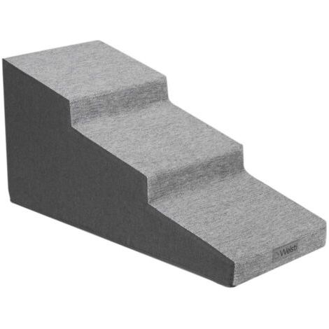 Welsti Hundetreppe, 40 cm, 3 geneigte Stufen, dunkelgrau (1/5)
