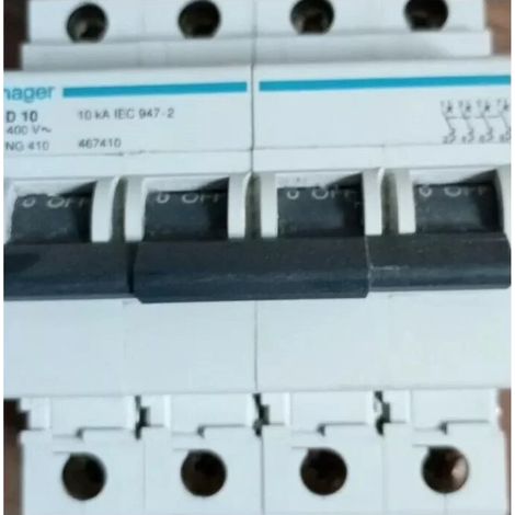 Hager NG410 Disjoncteur MCB 4P 10A Courbe D 10kA
