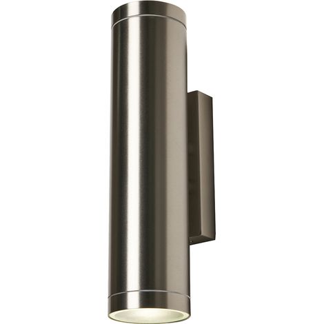 Litecraft Albus Up & Down Wall Light Outdoor IP44 Fitting - Stainless Steel