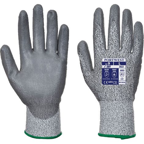 Guanti Anti Taglio con Palmo Rivestito In Pu Cat. C Grigio 10
