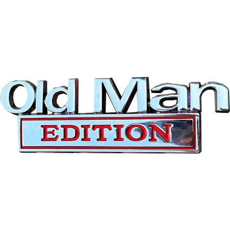 1 Stück stellt das Autoemblem „Old Man Edition“ dar, ein universelles Zubehör für alle Fahrzeuge, silberrot. (1/5)