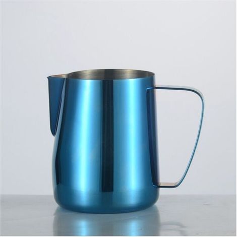 Pichet à Lait En Acier Inoxydable Plaqué De Titane Tasse à Café Crémeuse Latte Café Cappuccino Au Lait Bleu 350ml (1/4)