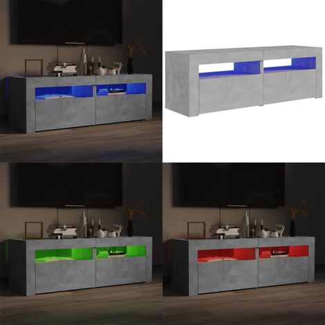 TV-Schrank mit LED-Beleuchtung Betongrau 120x35x40 cm - TV Schrank - Holzwerkstoff Möbel - LED Beleuchtung - Wohnzimmer Dekoration - Fernseher Standregal - Home & Living (1/5)