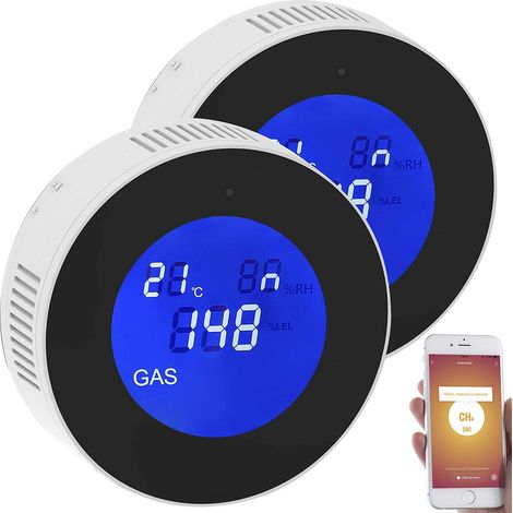 Détecteur de Gaz Connecté WiFi Intelligent,alarme de fuite de gaz portable compatible avec application intelligente,Détecteur de Fuite de Gaz Naturel (1/5)
