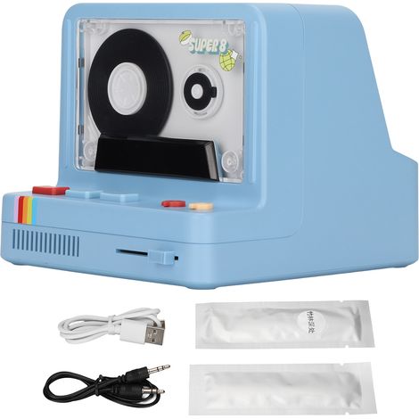 Lecteur cassette Bluetooth portable stéréo, haut-parleur rétro Bluetooth, supporte Bluetooth AUX et carte mémoire, bleu (1/5)