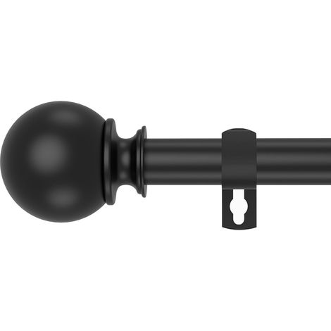 Tringle à rideaux 70-270 cm, noire, avec deux supports, tête ronde épissée, pour salon, chambre à coucher, chambre d'enfant, salle à manger ou cuisine (épaisseur 0,66 mm) (1/5)