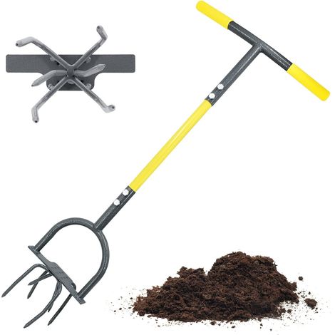 Jardin Twist Cultivateur Manuel, Cultivateur de Jardin avec Tige en Acier, Cultivateur de Jardin Robuste, Idéal pour Outil de Jardinage Manuel à Poignée Rotatif (1/5)