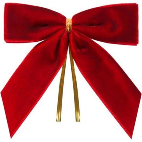 Lot de 24 petits nœuds de Noël en velours, ruban de Noël en velours vintage  nœuds avec guirlande et guirlande  pour sacs d'intérieur et d'extérieur, artisanat, mariage, env (1/5)