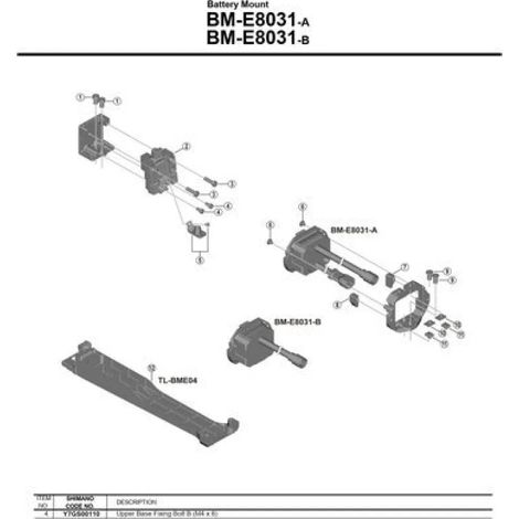 Tornillo de fijación Shimano bm-e8030/8031-b duradero resistente a la corrosión