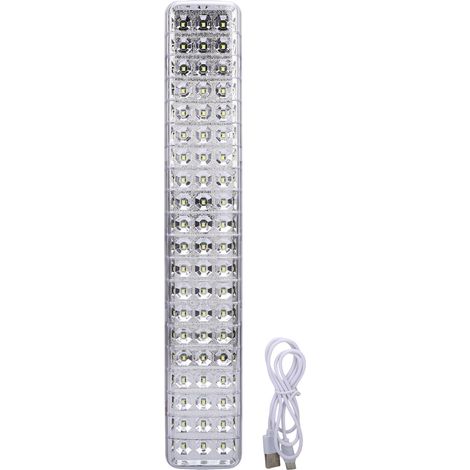 Lampe de Secours Rechargeable LED Camping 2 Niveaux de Luminosité Support Mural Portable pour la Maison Marché de Nuit en Plein Air Blanc 60LED (1/5)