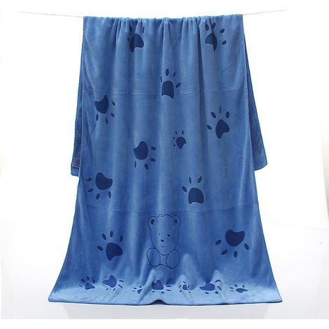 serviette Pour Chien (bleue), Serviette Pour Chien Schage Rapide En Microfibre, Serviette De Schage Pour Chien, Serviette Pour Chien Super Absorb (1/5)