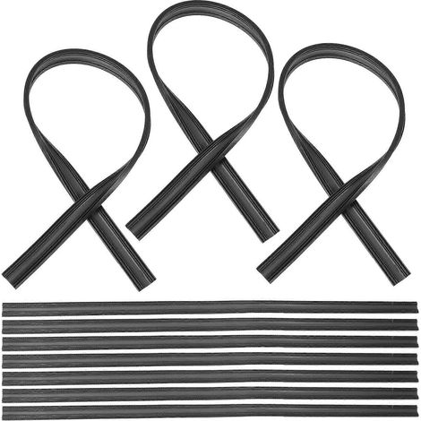 Lot de 10 bandes d'essuie-glace sans cadre en caoutchouc pour voiture-70.00X1.00X0.50CM-Black (1/4)