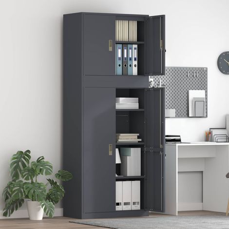 vidaXL Armoire de rangement 2 pc Anthracite 80 x 40 x 210 cm Acier (1/5)