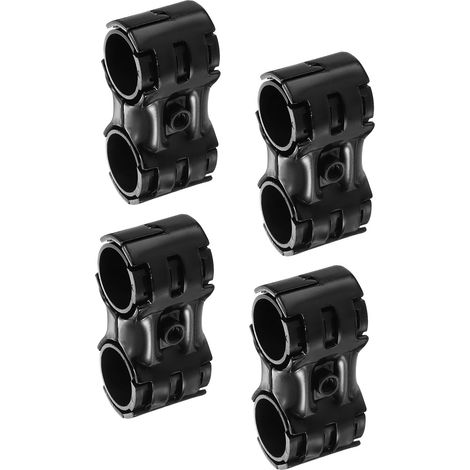 4pcs 28mm Raccord de Tuyaux Double Port Parallèle avec Vis Noir (1/5)