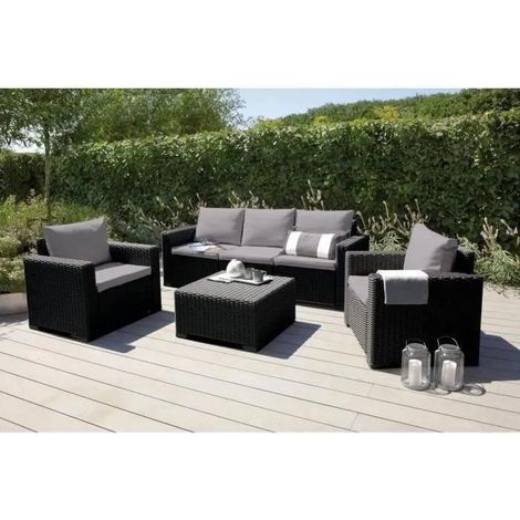 Allibert California Gartenmöbelset modulare grau 5 Plätze