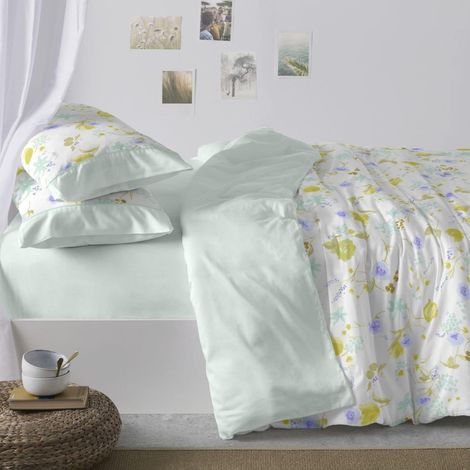 Housse de Couette imprimée, pour lit de 150 à 160 cm (+ Dimensions Disponibles), Design 140, Couleur Vert d'eau (150-160 x 190/200 cm) (1/5)