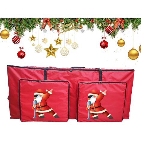 Sac de rangement pour arbre de Noël Sac résistant aux UV avec 2 poches organisatrices pour fournitures de fête pour meubles, dressing, voyage, lingue, salon, garage, appartement (1/5)