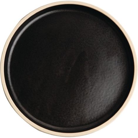 Assiettes plates bord droit noir mat Canvas 18 cm (Lot de 6) - Ref FA314 - Olympia (1/5)