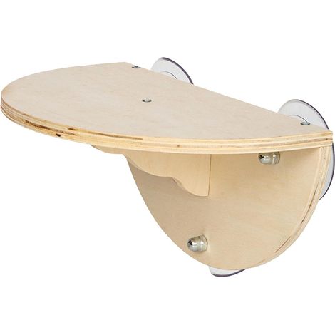 1 - Perchoir pour chat - Étagère fenêtre - Support bois avec ventouses - Siège escalade et observation - Intérieur animaux - Naturel - 29,5x19x14,5cm
