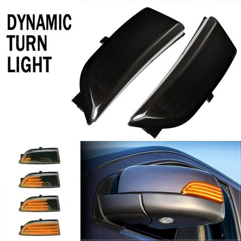 Luces intermitentes LED dinámicas para espejos retrovisores de Ford Everest 2015-2019 Ranger T6 Raptor Wildtrak color humo