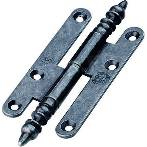 Bisagra rústica BROS - Jarrones izquierda - Hierro patinado barnizado - 140 x 55 mm - 1-3-A-RG1455-3