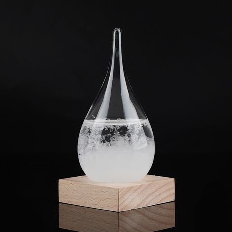 Kreative Wetterstation aus Sturmglas in Tropfenform für den Schreibtisch (1/5)