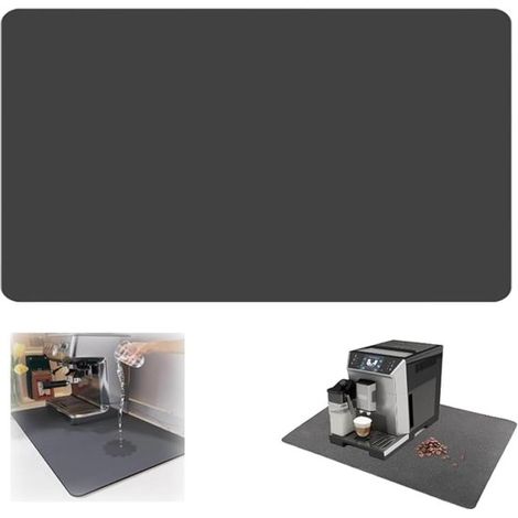 Tappetino per lavello da cucina grigio scuro, 60 cm x 50 cm, altamente assorbente, ad asciugatura rapida, adatto anche per macchine da caffè.