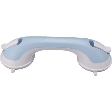 Suction cup shower grab bar, fixed safety handle for the elderly, barrier-free, for bathroom, bathtub, blue and white safety handrail (1/5)