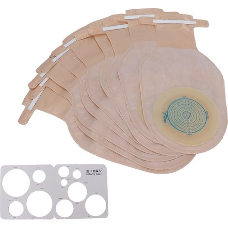 10 pièces Sacs à Ostomie Jetables OnePiece pour Colostomie et Iléostomie, Fournitures Stomales (1/5)